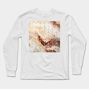 Rose & Gold Marble Chevron Long Sleeve T-Shirt